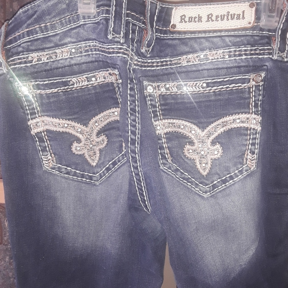 Rock revival bling Jean's skinny leg